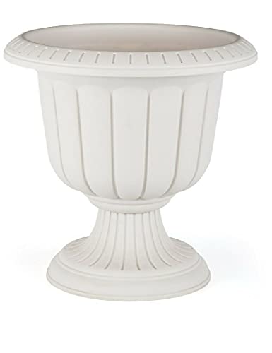 Tamersgifts Plastic Round Garden Urn Plant Pot Planter Outdoor Garden Stand Round -3 colours (Off White, Large)
