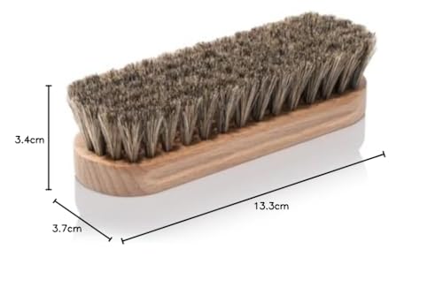 Renapur Premium Horsehair Brush - Super-Soft Bristles with Ergonomic Wooden Handle, Perfect for Polishing Leather & Cleaning Suede or Fabric Shoes/Boots.