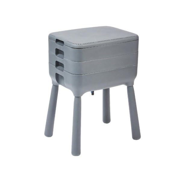 Garden Mile 3 Tray Wormery Composter - Worm Compost Bin Outdoor, Complete Worm Composter Kit Large Outdoor Compost Storage Bins for Recycling Food Waste, Organic Waste Compost