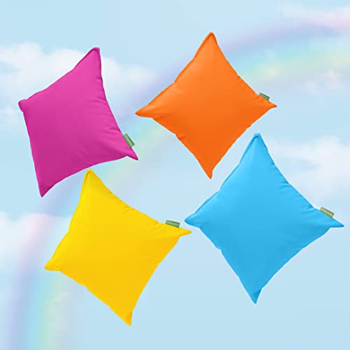 Gardenista Premium Garden Scatter Cushion | Water Resistant 4 Pack Square Rainbow Cushions | Outdoor Patio Rattan Chairs | Hollowfibre Filled Seating Furniture Pillow | Soft Comfy & Durable (45x45cm)