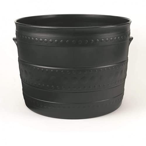 Stewart Patio Tub Planter, 50 Centimeter Diameter, 39 Centimeter Height - Gun Metal Black