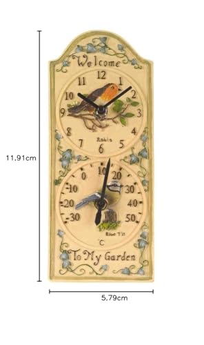 Outside In Design Birdberry Wall Clock & Thermometer