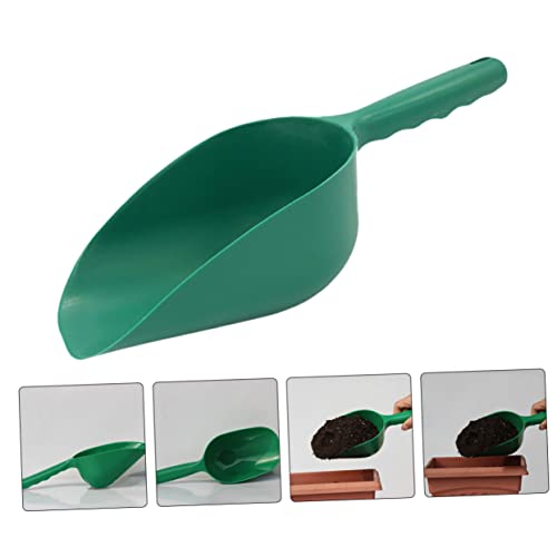 Yardwe 2pcs Dirt Spoon Garden Indoor Planting Dirt Scoop Edging Mulch Planting Soil Scoop Succulent Planters Pruning Shears Succulent Soil Scoop Sieve Stand up Puller Tool Green Plastic