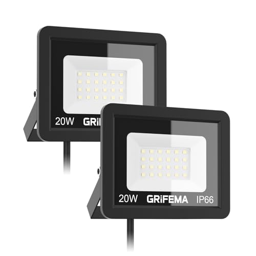 GRIFEMA 20W LED Floodlights Outdoor – Pack of 2