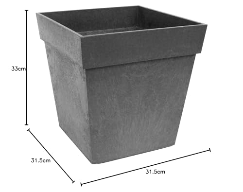 ECO GARDEN 33cm Symphony Recycled Rubber Plant Pot Pewter