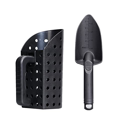 Metal Detector Sand Scoop ABS Plastic Sand Scoop and Trowel for Treasure, Metal Detector Beach Sand Scoop Portable Ergonomically Sand Scoop and Trowel, Scoop Capacity: 1/2 Gallon