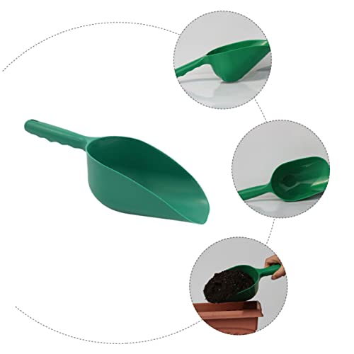 Yardwe 2pcs Dirt Spoon Garden Indoor Planting Dirt Scoop Edging Mulch Planting Soil Scoop Succulent Planters Pruning Shears Succulent Soil Scoop Sieve Stand up Puller Tool Green Plastic