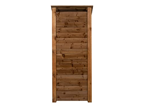Arbor Garden Solutions wooden log store 6ft, firewood storage (W-79cm, H-180cm, D-88cm), brown finish (Without kindling shelf)