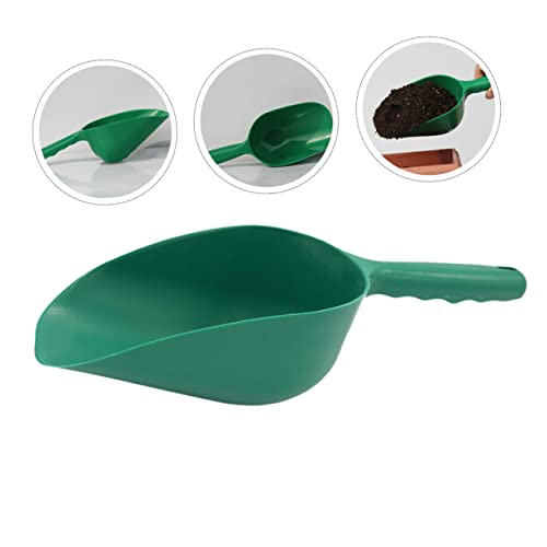 CAXUSD Dirt Spoon Plant Clips Garden Scoop Trowel Mulch Soil Scoop Brush Gardening Handle Garden Puller Tool Shovels Succulent Soil Indoor Planting Dirt Scoop Green Plastic