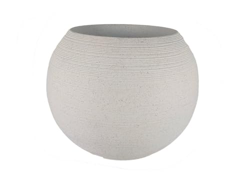 simpa Sphere Globe White Plastic Planter 35cm