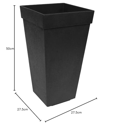 ECO GARDEN 50cm Symphony Recycled Rubber Plant Pot Slate