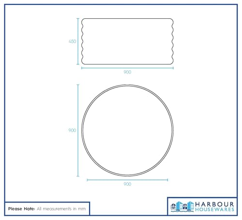 Harbour Housewares Raised Garden Bed - Green - 90 x 45cm - Round - Bottomless Metal Raised Bed Galvanised Steel Planter Box for Growing Outdoor Plants, Vegetables, Flowers and Herbs