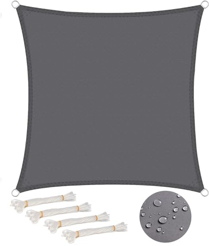 WOLTU 4x4m Sun Shade Sail Water Resistant Grey