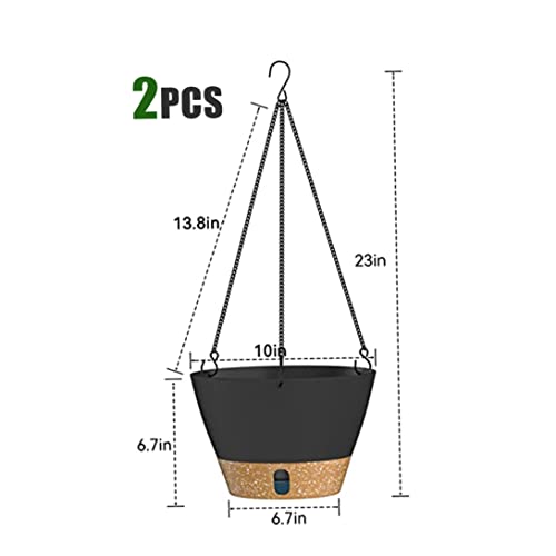 XJKLBYQ Hanging Planters,2Pcs Self Watering Hanging Pots,Indoor Outdoor Hanging Baskets,Plastic Hanging Flower Pot for Home Garden Decor