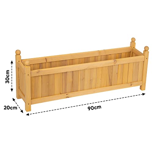 Albert Austin 1x Wooden Planter for Garden Easy to Assemble Weather Resistant Durable Design for Easy Planting Ideal for Indoor Outdoor Use Lightweight Garden Planters for Flowers (Large)