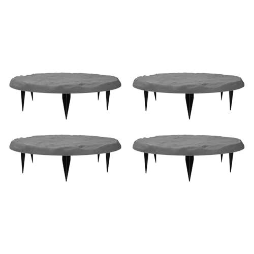 Garden Stepping Stones with Ground Stakes – Set of 4