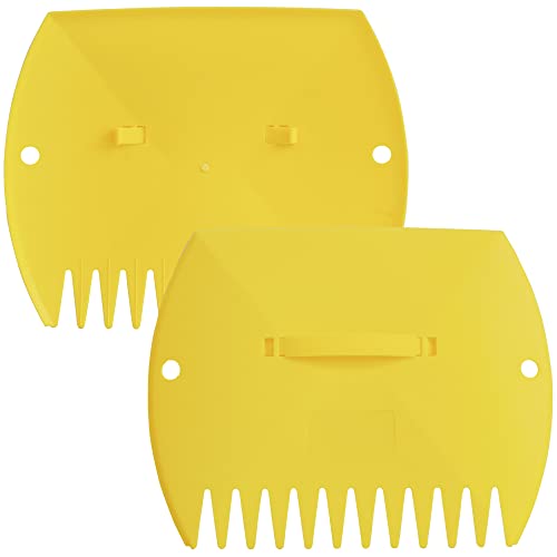 GardenHOME Garden and Yard Leaf Scoops Hand Rakes, Large Sized Leaf Grabbers, Leaf Collector,1 Pair (Yellow)