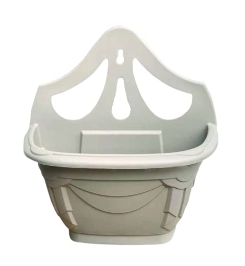 HOMION 31cm Venetian Wall Planter Hanging Basket Flower planter Plastic (TAUPE, 6 baskets)