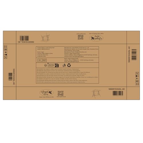 Angel Living Swing Chairs,3 Seated Canopy Swing, Metal Hammock Swinging for Outdoor Garden Patio 169x110x152cm (Terracotta)