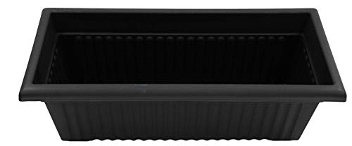 Thumbsup Large 70cm Planter Plastic Trough Sleek Black Raised Plant Pot Planter Herb Trough Plants Flower Bed – Ideal for Small Bushes