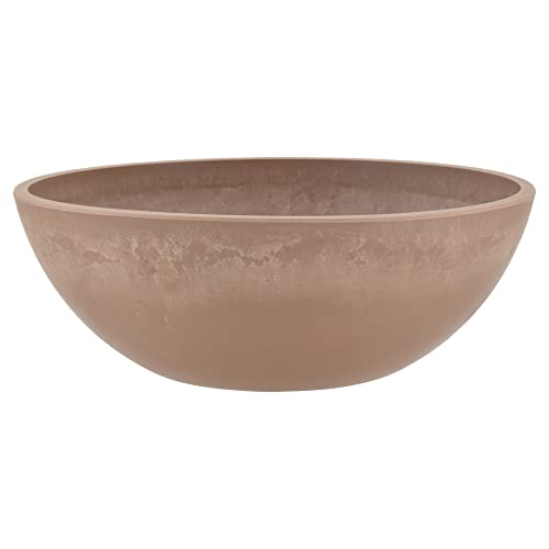 PSW 12-Inch Shallow Bowl Planter in Taupe