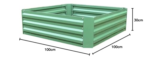 Selections Metal Raised Vegetable Bed in Green (100cm x 100cm x 30cm)