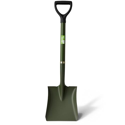 Heavy-Duty Square Garden Shovel with Rubber Grip, 104cm