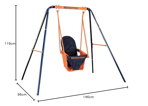 Hedstrom Folding Baby Swing Set - Baby Swing Outdoor Play Equipment for Children - Adjustable Kids Swing Seat Playground Equipment - Toddler Garden Toys - Baby Swing Chair with High Back, 6-36M