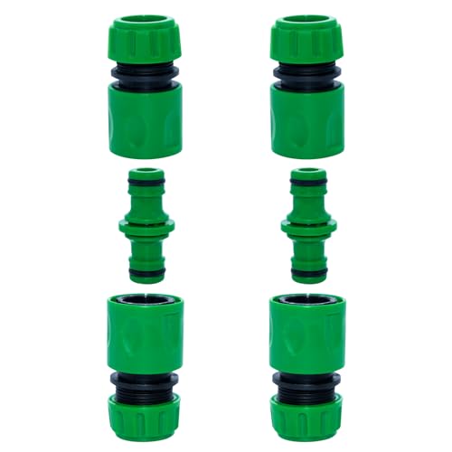 4PCS End Quick Connectors & 2PCS Double Male Hose Connectors for Hose Pipe Fitting 1/2" Plastic Tap Connector, Garden Hose Tap Connector Hose Pipe Fittings Kit