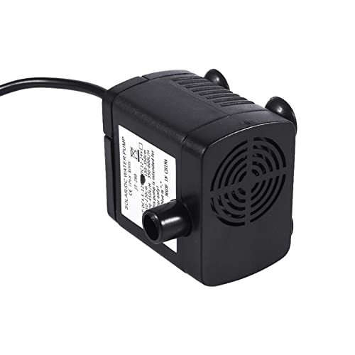 DC 12V Solar Water Pump Small - JT-280 500L/H Aquariums Pumps for Water Feature - Waterproof Amphibious Mini Solar Powered Fountain Pump for Garden Pond Fish Tank Pet Feeder Low Noise