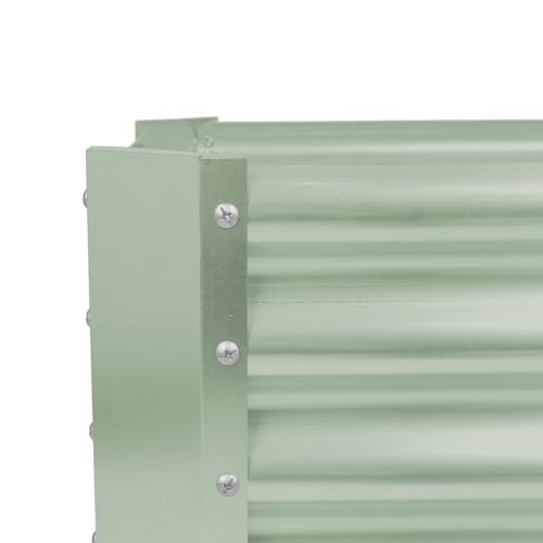 Harbour Housewares Raised Garden Bed - Green - 120 x 120cm - Square - Bottomless Metal Raised Bed Galvanised Steel Planter Box for Growing Outdoor Plants, Vegetables, Flowers and Herbs