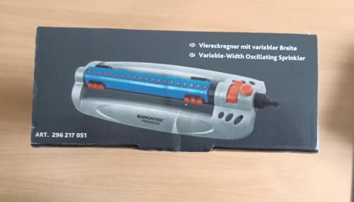 GRÜNTEK Oscillating Sprinkler up to 462 m2 with TURBO Motor. Rectangular lawn bar sprinkler for larges surfaces.