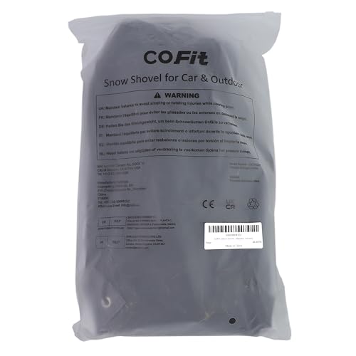 COFIT 110cm Metal Car Snow Shovel Heavy Duty, Long Handled Snow Sand Mud Removal Spade for Outdoor Camping and Garden, Detachable Ice Remover, Winter Tool, Black