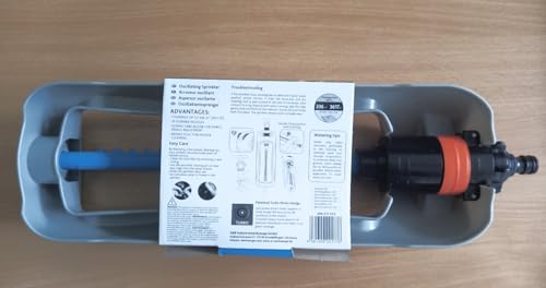 GRÜNTEK Primavera Oscillating Sprinkler – Up to 336 m² | 16 Nozzles for Even Irrigation | Adjustable Spray Width (21 m x 15 m) | Universal EU & US Connector