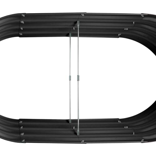 Harbour Housewares Raised Garden Bed - Anthracite - 120 x 60cm - Rounded - Pack of 2 - Bottomless Galvanised Steel Planter Box for Growing Outdoor Plants, Vegetables, Flowers and Herbs