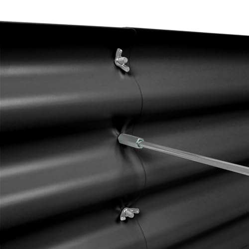 Harbour Housewares Raised Garden Bed - Anthracite - 120 x 60cm - Rounded - Pack of 2 - Bottomless Galvanised Steel Planter Box for Growing Outdoor Plants, Vegetables, Flowers and Herbs