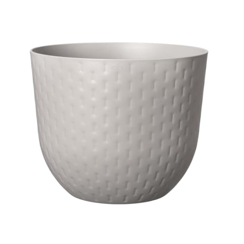 elho Fuente Grains Round 47 - Flower Pot for Indoor & Outdoor - Ø 46.5 x H 38.4 cm - Grey/Pebble Grey