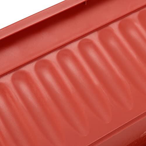 PINGEUI 6 Pack 43cm Plastic Window Box Planter, Rectangular Windowsill Countryside Flower Box Planter, Vegetable Growing Containers with Trays and 30 PCS Plant Labels, Terracotta Color