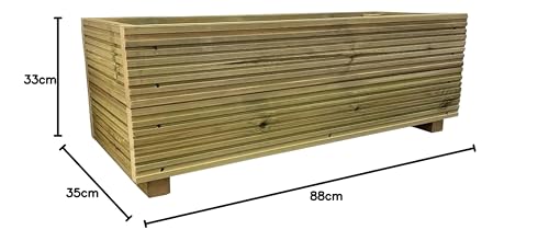 Cutncraft Designs Large Decking patio Planter -Wooden Decking Patio Planter Trough herb Box 88cm