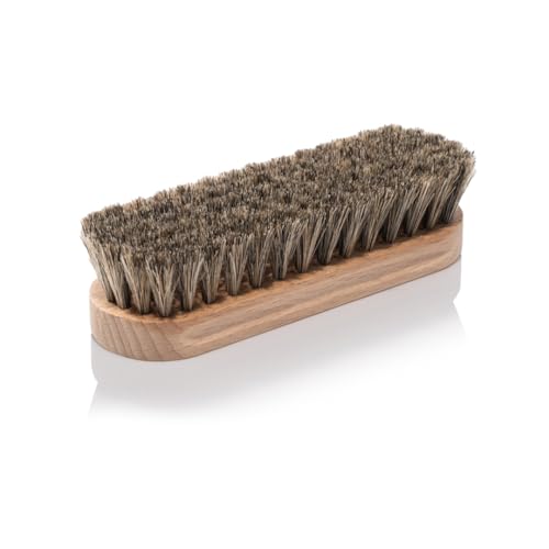 Renapur Premium Horsehair Brush - Super-Soft Bristles with Ergonomic Wooden Handle, Perfect for Polishing Leather & Cleaning Suede or Fabric Shoes/Boots.