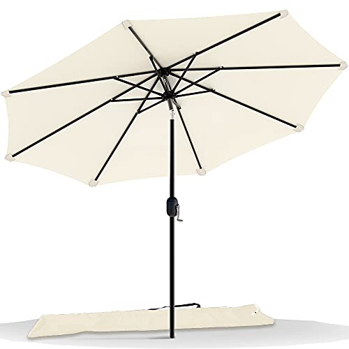 VOUNOT 2.7m Tilting Garden Parasol with Crank