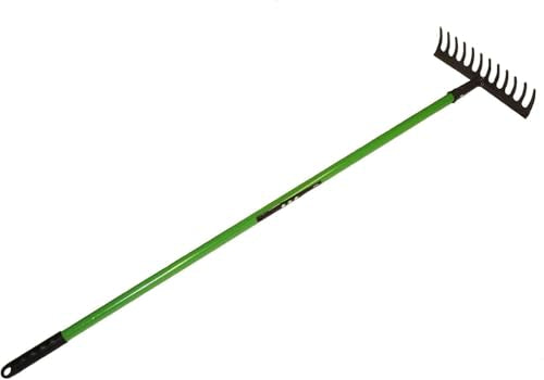 KAYNUR Heavy Duty Garden Rake 12 Tine Long Handle