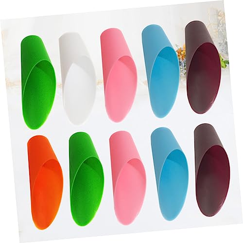 YARNOW 10pcs Miniature Plastic Garden Soil Scoop Trowel Small Garden Tools for Mulch Potting Seedling Transplanting Random Color