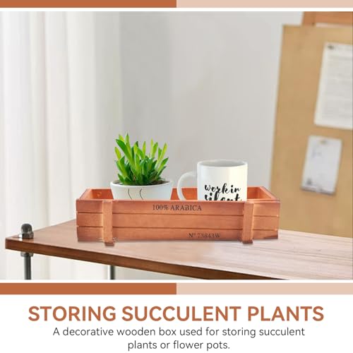 2PCS Wood Planter Box, Rectangle Planter Box Wood Rustic Flower Boxes Windowsill Planter Cactus Succulent Planter Box for Home Outdoor 22.7 * 10 * 4.8cm/8.9 * 3.9 * 1.9in