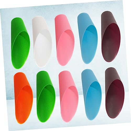 YARNOW 10pcs Miniature Plastic Garden Soil Scoop Trowel Small Garden Tools for Mulch Potting Seedling Transplanting Random Color