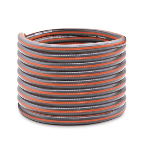 Alederways Garden Hose Pipe, 1/2" UV-Resistant Long Hose, 4 Layers Explosion Proof Braided Reinforced Outdoor Water HosePipes for Garden Including Hose End Quick Connector (Orange Grey, 10M/33Ft)