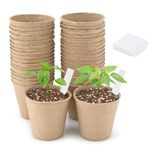 KINGLAKE 6cm Biodegradable Seedling Pots 50 Pack