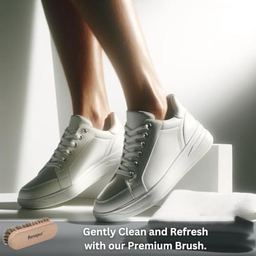 Renapur Premium Horsehair Brush - Super-Soft Bristles with Ergonomic Wooden Handle, Perfect for Polishing Leather & Cleaning Suede or Fabric Shoes/Boots.