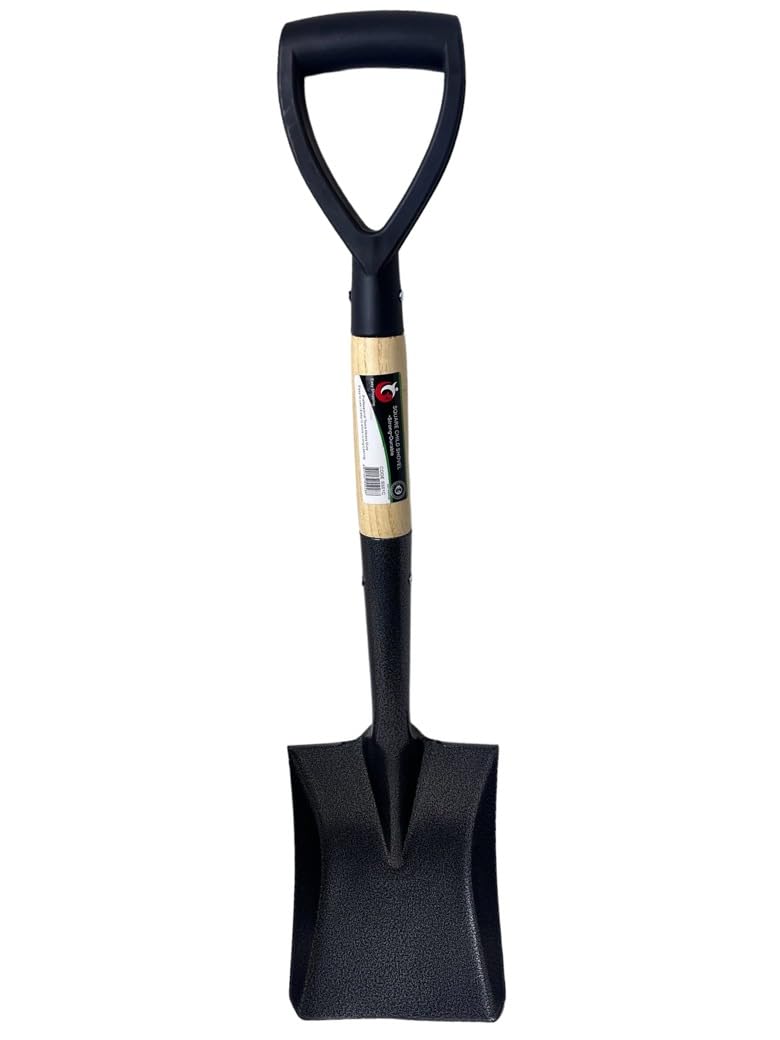 Easy shopping® SQUARE & ROUND MINI SHOVEL SET Round and Square Head Micro Shovel Set With Wooden Handle Strong Durable Garden Gardening Tools Hand Tool Digging Spade Planting Lightweight Compact Weath