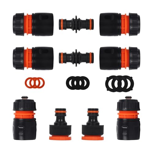 Garden Hose Pipe Connector Hose Tap Connectors and fittings Kit,10 Pack Hose Pipe Adapter Attachments (4*End Quick Connectors,2*Waterstop Connector,2*Double Male Hose Connectors,2*2in1 Faucet Adapter)